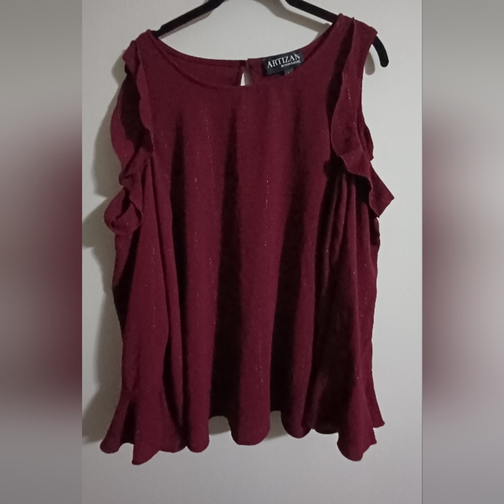 Women's Elegant Burgundy Blouse